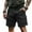 HB02-Black, variant on IYYVV Mens Corduroy Cargo Shorts Drawstring Elastic Waist Casual Short Multi-Pocket Lightweight Summer Beach Shorts Plus Size Black 2XL