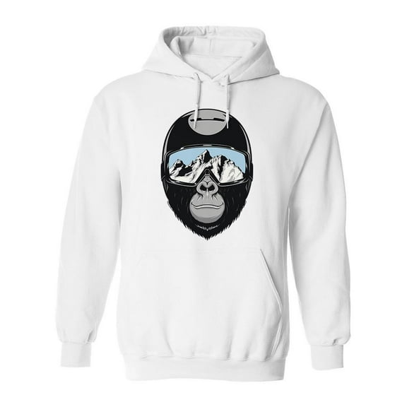 Monkey Helmet. Hoodie Men -Image by Shutterstock, Male Small