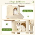 thumbnail image 6 of Globlazer 68" Large Corner Cat Tree Tower Condo for Cats with 6 Sisal Scratching Posts, 2 Condos, Hammock & Hanging Basket, Beige, 6 of 9