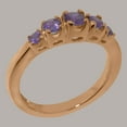 thumbnail image 2 of LBG British Made 18k Rose Gold Genuine Natural Amethyst Womens band Ring - 33 size options - Size 5.5, 2 of 5