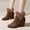 Brown, variant on JUSLIO Womens Boots Chunky Heel Boots Comfort Mid Calf Boots Solid Color Fashion Casual Slip On Pointed Toe Boots for Women