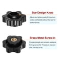 thumbnail image 4 of Uxcell 10 Pieces Star Knobs M4 Female Thread 25mm Head Through Hole Clamping Handles Nuts Black, 4 of 5