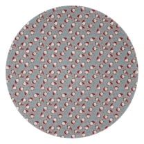 Gray Christmas Santa Pattern Round Blanket,Comfortable Soft Flannel Throw Blanket,All Season,Warm Lightweight Blankets for Sofa Bed Couch Living Room Chair 47"x47"