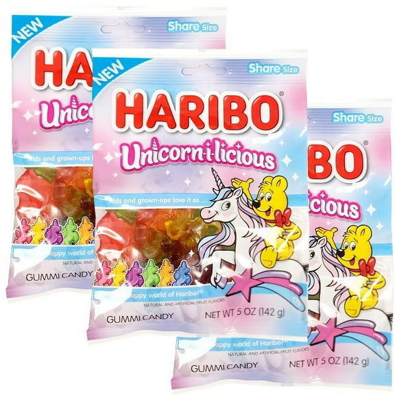 Haribo Unicorn-i-licious, 5oz Gummy Bag (3 Pack)
