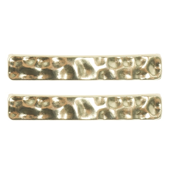 Unique Bargains 1 Pair Shoelace Charms Textured Rectangular Fashion Shoe Accessories Gold Tone