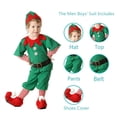 thumbnail image 3 of Ropa de Navidad para niños y niñas, disfraz de elfo verde, Papá Noel, traje de Navidad para niños pequeños, mono, traje para niños y niñas, fiesta de Carnaval, 3 of 5