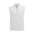 thumbnail image 3 of Mifsaly Mens Sleeveless Shirts Quarter Zip Tank tops Muscle Fit Ribbed Knit Workout Athletic Vests Gym Training Bodybuilding Performance Activewear White,XXL, 3 of 4