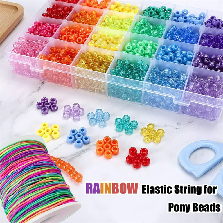100M Elastic Beads Cord,Beading Cords Threads Rainbow Elastic Thread Cord  String DIY Handmade Craft Jewelry for Making Necklace Bracelet,Braided