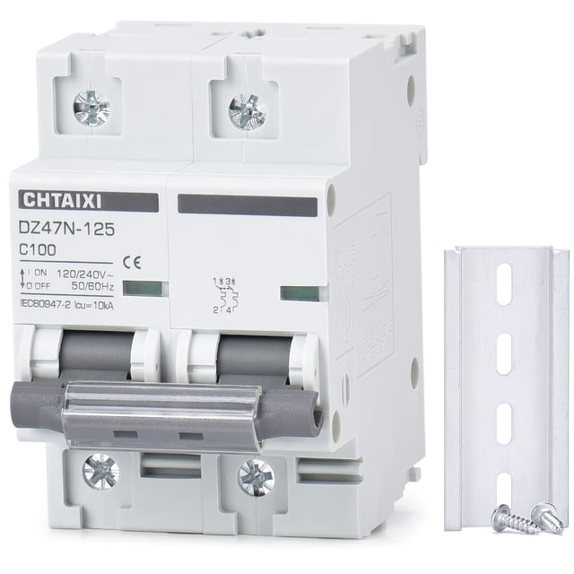 Disyuntor AC en miniatura CHTAIXI DZ47N-125 100A 120V/240V