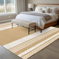 thumbnail image 6 of Vintage Tan Brown Striped Area Rug 5x8 Washable Rug Non Slip Farmhouse Modern Stripes Boho Linen Large Area Rug Soft Stainresistant Indoor Carpet for Living Room Bedroom Office Dining Room Nursery, 6 of 9