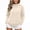 Beige, variant on Sweaters for Women Loose Knit Hoodie Sweater Long Sleeve Drawstring Kangaroo Pocket Casual Pullover, S-3XL