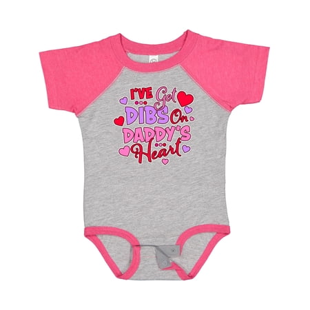 

Inktastic Ive Got Dibs on My Daddys Heart with Hearts and Dots Gift Baby Boy or Baby Girl Bodysuit
