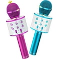 thumbnail image 2 of Kids Karaoke Microphone 2 Pack, Bluetooth Wireless Karaoke Microphone for Singing Portable Handheld Mic Speaker Machine, Kids Toys for Girls Boy Gift for Birthday Party, Home KTV(Blue), 2 of 12
