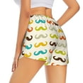 thumbnail image 3 of Disketp Colorful Mustache Print Women's Shorts Workout Shorts for Athletic Gym Running Shorts with Phone Pockets Large, 3 of 8