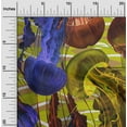 thumbnail image 2 of oneOone Georgette Viscose Lime Green Fabric Ocean Jelly Fish Sewing Material Print Fabric By The Yard 42 Inch Wide, 2 of 4