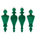 thumbnail image 1 of Adornos navideños KI Store de cristal verde mercurio, juego de 4, 1 of 6