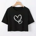 thumbnail image 4 of Plebaso T-Shirts Graphiques Courts pour Femmes Manches Courtes Imprimé Slim Col Rond T-Shirts d'Été Décontractés pour Femmes, 4 of 5