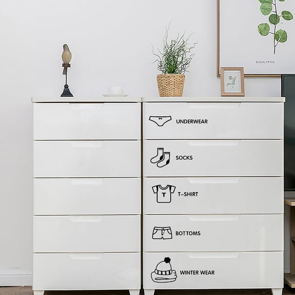 Clothing Sort Stickers 2026 Self-Adhesive Organizing Labels for Educational Decals with Pictures for Easy Sorting Black 1.2 In