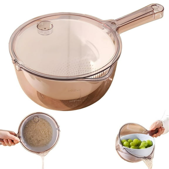 Multifunctional Rotating Colander with Bowl Extra Large Drain Basket, Long Handle Strainer for Fruits Vegetables Pasta, Space-Saving Kitchen Organizer, Perfect Gift for Home Cooks Clearance Sales