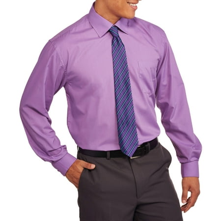 Online - Big Men's 2-Piece Solid Dress Shirt and Tie Set - Walmart.com