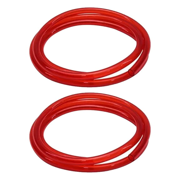 Red See-Through Fuel Line Hose, 3/8 Inch I.D. x 6 Ft 2 PK