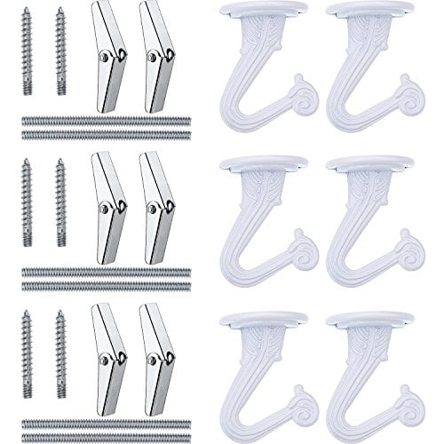 BBTO Swag Ceiling Hooks and Hardware Set, Swag Hooks with Steel Screws
