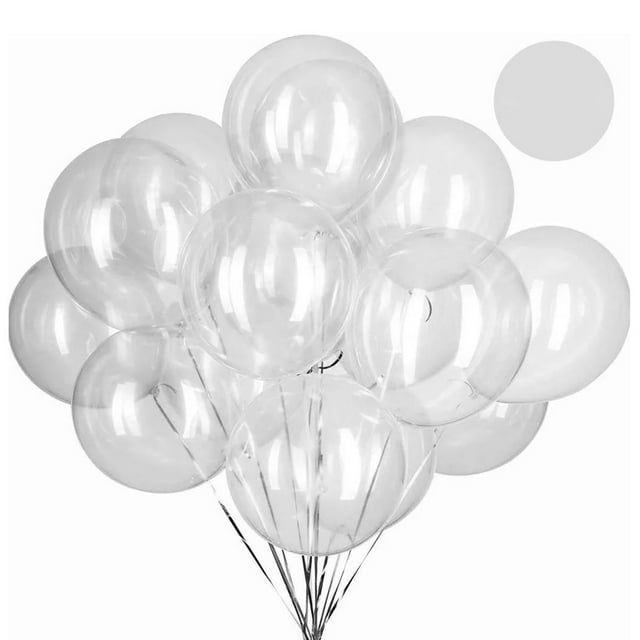50 Pcs Ballons Bobo en PVC Transparents Réutilisables jusqu'à 15,7 Po Taille Gonflée Ballons de Fête pour Famille Mariage Anniversaire