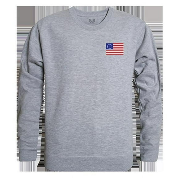 Betsy Ross 1 Graphic Crewneck Sweatshirt, Heather Gray - Small