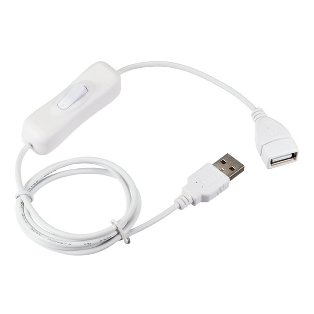 Uxcell USB Cable with ON/Off Switch USB Male to Female Extension Cord 1M White for LED Desk Lamp LED Strip 3Pcs