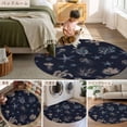 thumbnail image 6 of 3ft Round Rug, Navy Blue Coastal Non-Skid Rubber Backing Large Area Rugs - Living Room Bedroom Home Office, Nautical Summer Beach Sea Turtle Starfish Indoor Floor Mat Carpets Washable Rug, 6 of 9