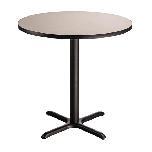 Pemberly Row Cafe Table 36" Round X Base 36"H Particleboard Black Frame Gray Top