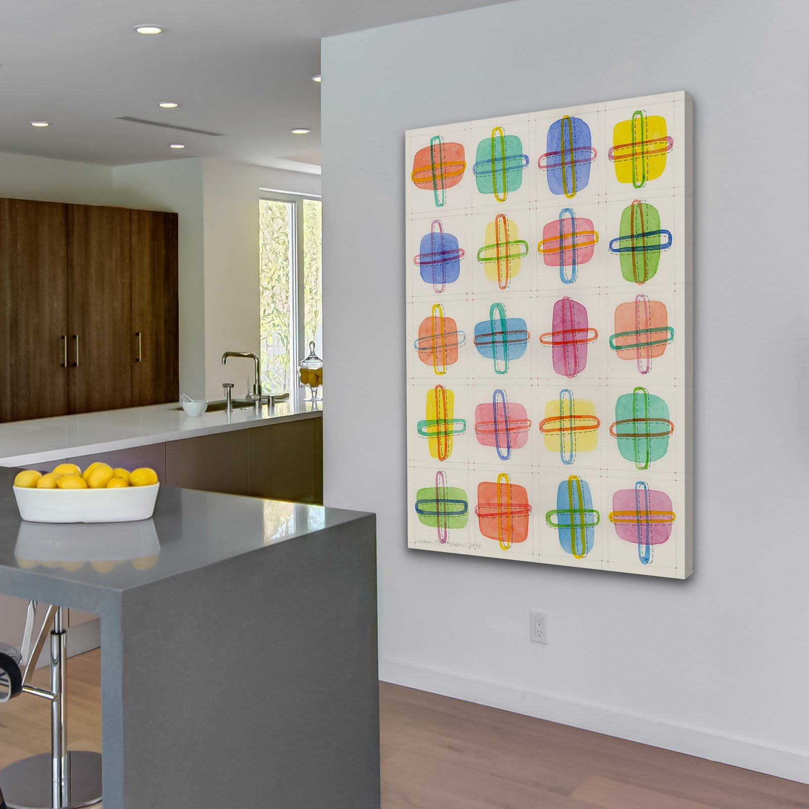 Marmont Hill "Color Chunks" by Nikki Galapon Painting Print on Wrapped Canvas