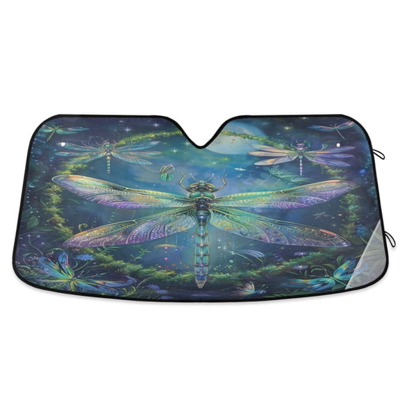 Beautiful Dragonflies Car Windshield Sun Shade Foldable Car Front Window Visor Heat and UV Protection 53x23.5