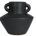 thumbnail image 5 of Bloomingville Round Stoneware Vase with Reactive Glaze Finish and Vertical Handles, Black, 5 of 5