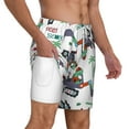 thumbnail image 3 of Picia Dinosaur on Excavator2 pattern Mens Swim Trunks with Compression Liner Stretch Beach Shorts Quick Dry with Zipper Pockets No-Chafing Board Shorts-Small, 3 of 9