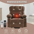 thumbnail image 2 of Lift Chairs, Power Lift Recliner Chairs for Elderly with Heat and Massage, 23.23" Seat Oversize Power Reclining Sofa Chairs for Living Room, with Side Pocket, Cup Holder, USB Port, Brown, 2 of 9