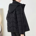 thumbnail image 4 of Puffer Jacket for Women with Detachable Hood, Winter Thicken Warm Pockets Quilted Cotton Full-zip Down Coat Outwear (XL, Black), 4 of 7