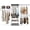 Gray, variant on Armocity 96'' Closet Organizer System with 3 Shelving Towers and 3 Hanging Rods, 8FT Walk-in Closet System for Bedroom, Closet, White