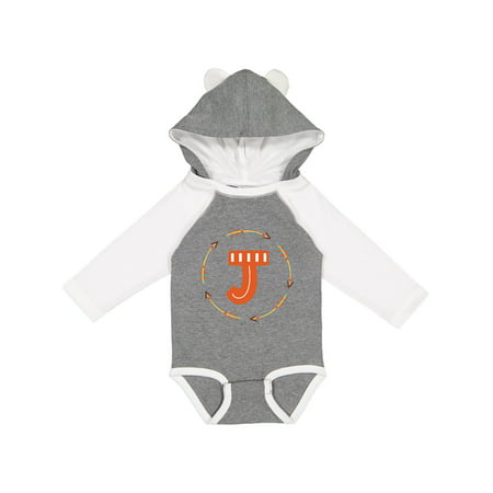 

Inktastic Monogram Letter J Tribal Arrow Gift Baby Boy or Baby Girl Long Sleeve Bodysuit