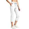 thumbnail image 2 of Khunlpohl Capris Pants for Women Drawstring Elastic Waist Joggers Pant Straight Leg Casual Capri Pant with Pockets, 2 of 5