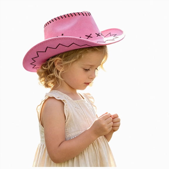 TTUHYWXI Cowboy Hats for Kids Boys Girls Western Cowgirl Hat Party Hats Toddler Cowboy Hats (2-6 Years, Pink)