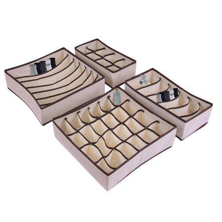 

Yungwalm Drawer Underwear OrganizerUnderwear Divider 4 Pieces Fabric Foldable Bra Lingerie Storage Basket Organizers and Storage Bins for Undies Ties Socks remarkable