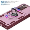 thumbnail image 4 of Military Grade Drop Impact for Samsung Galaxy A51 4G Camera Lens Slide Protection Case 360 Metal Rotating Ring Kickstand Holder Armor Shockproof Case For Samsung Galaxy A51 4G, Pink+Red, 4 of 10