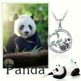 thumbnail image 6 of CUOKA MIRACLE Bamboo Green Leaf Pandas Necklace Cubic Zirconia 925 Sterling Silver Necklace Jewelry Birthday Mother's Day Gift for Women Girlfriend Daughter Wife Mom Friend, 6 of 6