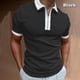 thumbnail image 1 of Plaid Polo camisa de los hombres Casual de talla grande manga corta Top foto Color S MABOTO Negro con Blanco M, 1 of 3