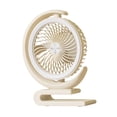 thumbnail image 3 of Ventilador de escritorio recargable por USB, ventilador de mesa para el hogar, bajo nivel de ruido, ángulo ajustable de 360 degree Beige, 3 of 9