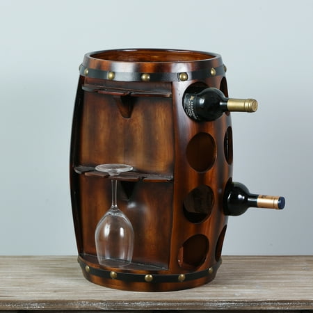 Sixteen Bottle Countertop Barrel Wine Rack and Station