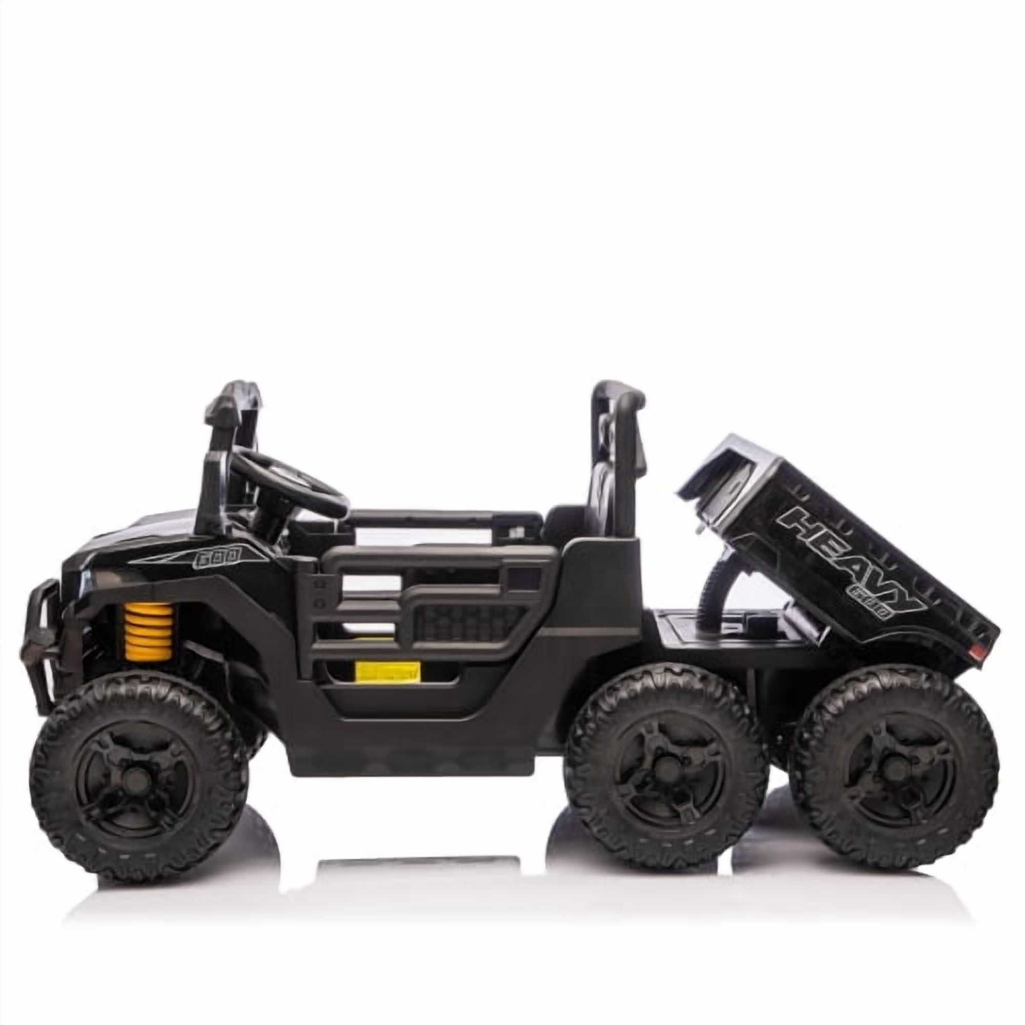 HappyToysWorld 24V Kids Ride On Truck, 440W Six-Wheel Electric Dump Truck with 2.4G Remote Control, 4WD, Anti-Collision & Suspension, Bluetooth Music, 1.86-3.41 MPH, Ages 3-5