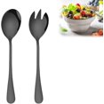 thumbnail image 2 of 2 Black Stainless Steel Spoons Salad Spoon Salad Fork Portioning Spoon Hotel Restaurant Communal Portioning Spoon Serving Spoon Set, 2 of 5