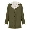 thumbnail image 6 of BiZtdJrK Sherpa Jacket for Women 2025 Winter Warm Coat Fleece Lined Outwear Loose Lapel Button Open Front Coats 50 Percent off Sales Today Army Green L, 6 of 7